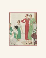 Family time | Art Deco historical fashion print | Vintage fashion