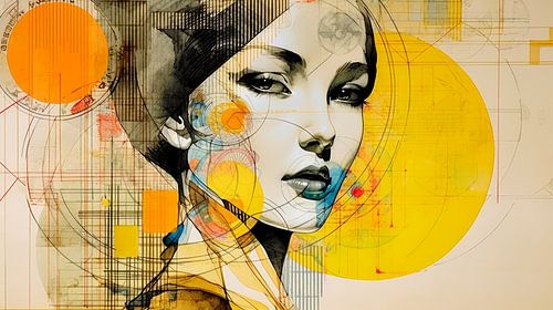 Pop-Art Neo-Dada Vrouw Portret