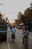 Cyclistes au lever du soleil Sri Lanka