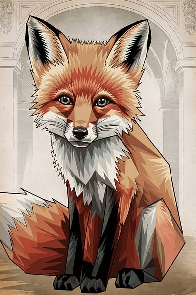 Geometric-style fox by Art & Soul Creations
