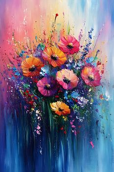 Peinture fleurs abstraites | Peinture fleurs abstraites | Peinture colorée