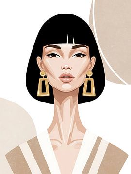 Femme chic, minimaliste et neutre