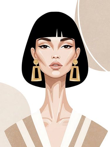 Schicke, minimalistische, neutrale Frau