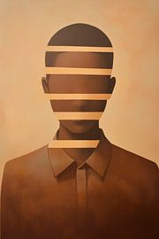 Gezichtloosheid in zachte aardetinten van Poster Art Shop