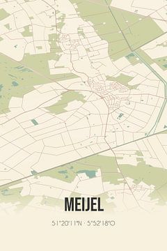 Vintage landkaart van Meijel (Limburg) van MijnStadsPoster