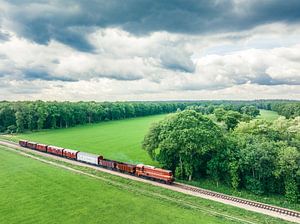 Alter Diesel-Güterzug auf dem Lande