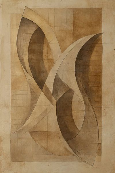 Abstract Brown Waves by Modern Collection