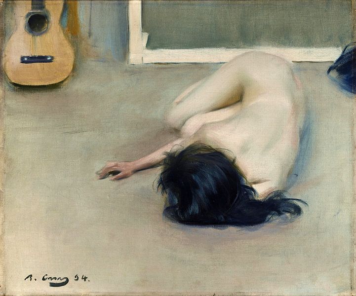 Nackt mit einer Gitarre, Ramon Casas, 1894 von Atelier Liesjes