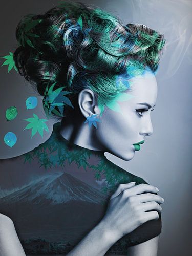 Groen met bladeren van Purplesunshine
