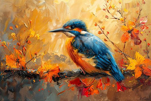 Ijsvogel met warme tinten