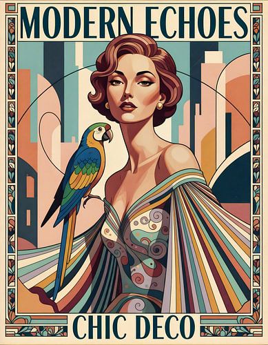 Moderne echo's art-deco elegantie in levendige details
