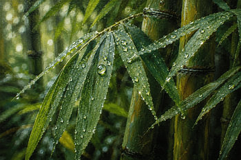 Rain-Kissed Bamboo Leaves – Nature Therapy of Indonesia I Indonesia I Rain Collection