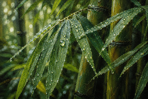 Rain-Kissed Bamboo Leaves – Nature Therapy of Indonesia I Indonesia I Rain Collection