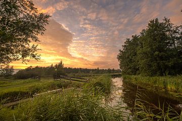 zonsondergang in de Wieden Overijssel van Tara Kiers