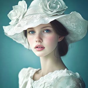 Jeune femme en blanc