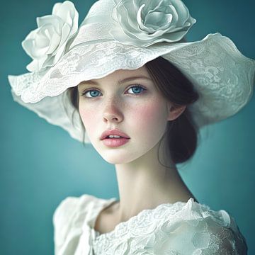 Jeune femme en blanc