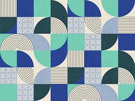 Palm Springs Desert Shapes Ocean Blue by Alexandra Weise