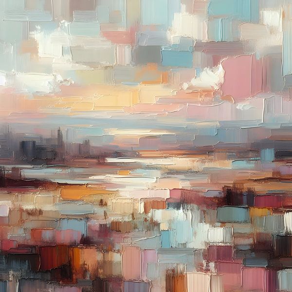 Stadt Pastell von FoXo Art