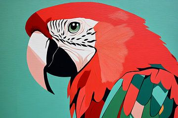 Pop-art papegaai in felle kleuren van Imperial Art House