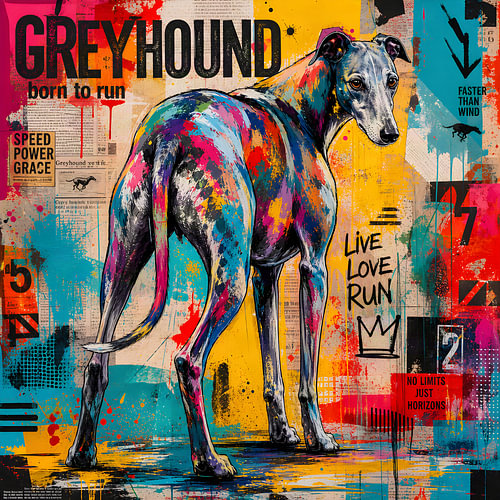 Greyhound – Graffiti Pop Art Portrait