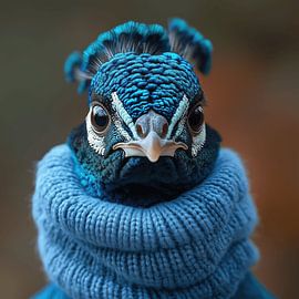 Pauw gekleed voor de winter van Ton Kuijpers