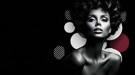 Zeitlose Eleganz – Schwarz-Weiß-Porträt mit geometrischen Akzenten