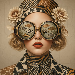 Sea the wild | Surrealistisches Frauenporträt mit Fischen