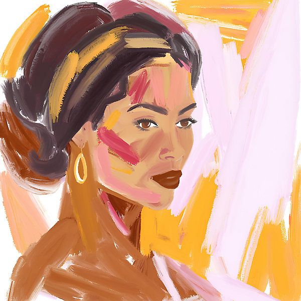Acrylique jolie dame par FoXo Art