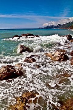 Magische baai van Taormina aan de oostkust van Sicilië van Silva Wischeropp