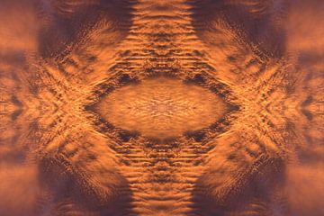 Gloeiende oranje wolkenstructuur als patroon 1 van Adriana Mueller