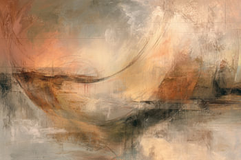 Abstract Schilderij - Aardetinten Rustig en Elegant