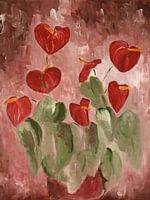 Flamingo flower - With heart