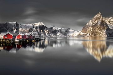 Vissershuisjes op de Lofoten van Paul Roholl