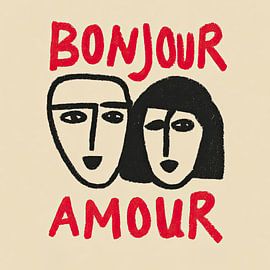 Bonjour Amour – Pariser Street-Art Illustration von Niklas Maximilian