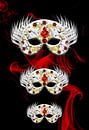 Three Masks van Roswitha Lorz thumbnail