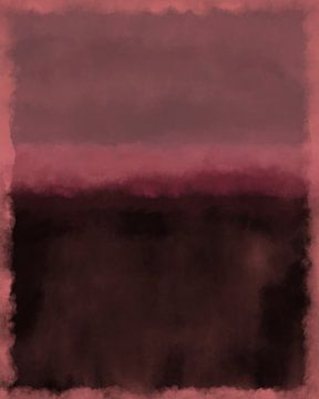 Abstract schilderij in neon gloeiende kleuren. Grijs, roze, bruin. van Dina Dankers