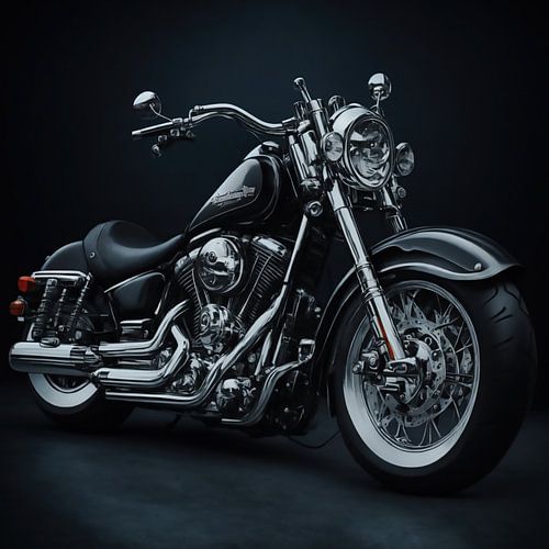 Motorfiets in Zwart /Wit