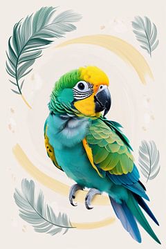 Kleurrijke digitale papegaai kunst van Art & Soul Creations