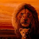 Das Gemälde des Königs der Löwen von Paul Meijering Miniaturansicht