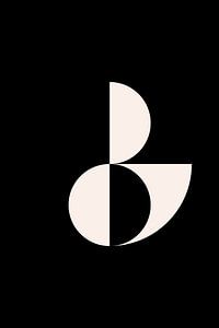 Schwarz und weiß minimalistische geometrische Poster mit Kreisen 2_9 von Dina Dankers