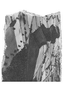 Minimalistische Kunstcollage in Schwarz und Weiß
