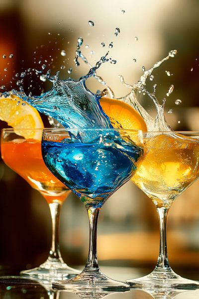 Spritzige Cocktails mit frischen Früchten von Poster Art Shop