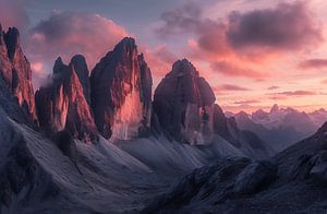 Morgenglühen in den Dolomiten