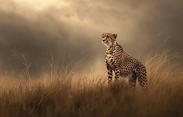 Cheetah, elegante wildernis van fernlichtsicht