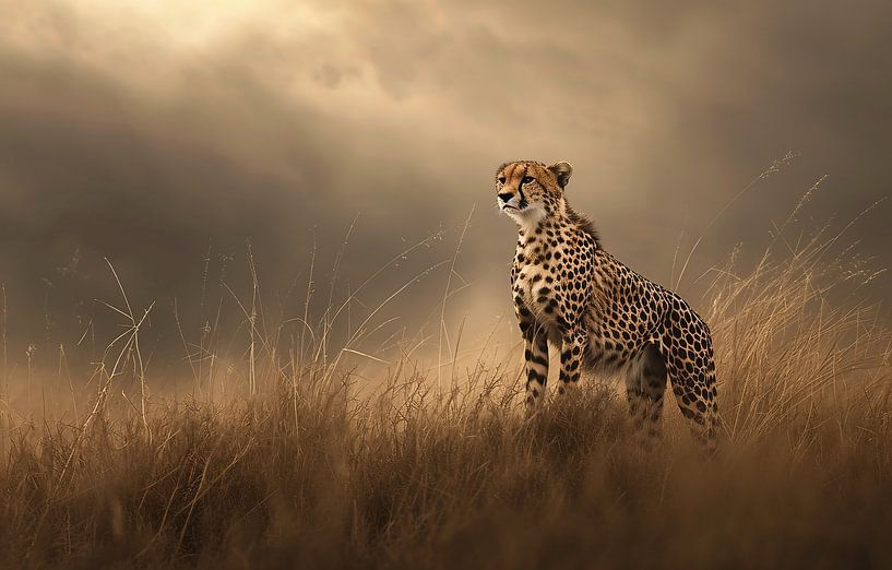 Cheetah, elegante wildernis van fernlichtsicht