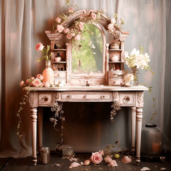 shabby chic nostalgic dressing table roses by gm_designs