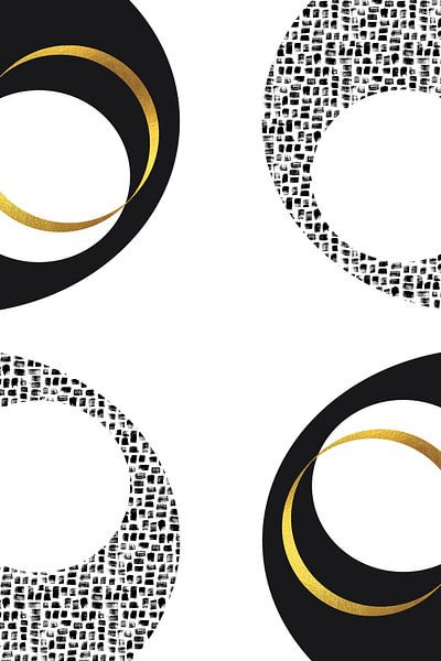 Noir et blanc Résumé No. 7 | or par Melanie Viola