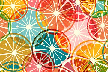 Riso-Druck Zitrusfruchtmuster von Richard Laschon