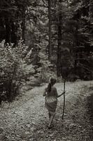 shepherdess in the mountains