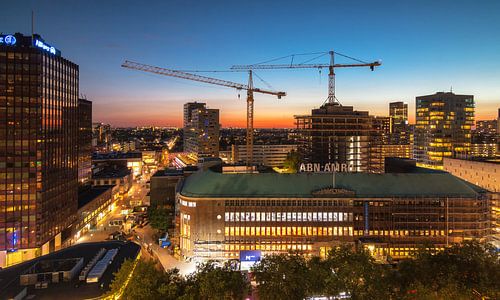 Sunset over the city of Rotterdam